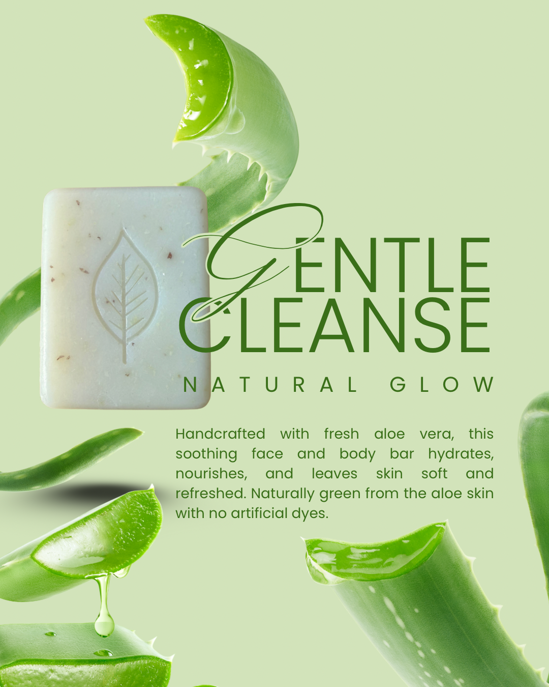 Fresh Aloe Vera Face + Body bar (Medium bar)